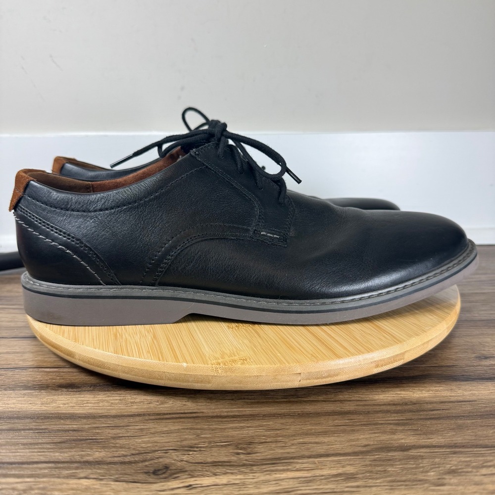 Clarks Collection Derby Mens 13 Black Leather Dress Shoes Office Wedding Modern